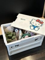 키티 자동차 트렁크 보관함 자동차 보관함 여성용 야외 캠핑 접이식 휴대용 보관함 - 이미지 3