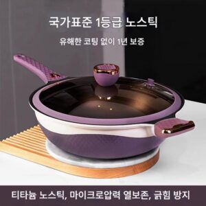 독일 프라이팬 티타늄 마이크로 압력솥 인덕션 쿠커 가스 스토브 범용 프라이팬 다기능 팬이 있는 노스틱 팬