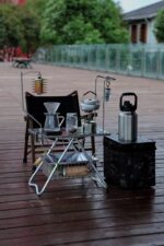 야외 캠핑 스노우 피크 스테인리스 스틸 접이식 테이블, 가벼운 스탠드 걸기에 적합, 휴대용 피크닉 자가 운전 장비 공급