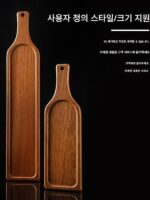 1미터 두께의 쇠고기와 양고기 긴 사펠리 접시 핫팟 크리에이티브 플레이트 스페셜 바베큐 고기 나무판 통나무 식기 - 이미지 4