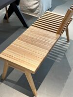 크리에이티브 솔리드 우드 접이식 식탁 롱 벤치 중고 신발 벤치 레스토랑 레저 식탁 벤치 심플 등받이 포함 - 이미지 2