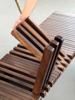 크리에이티브 솔리드 우드 접이식 식탁 롱 벤치 중고 신발 벤치 레스토랑 레저 식탁 벤치 심플 등받이 포함 - 이미지 5