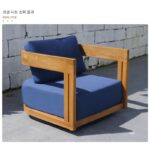 야외 티크 소파 안뜰 빌라 정원 견고한 나무 가구 야외 레저 침대 방수 선크림 조합 세트 - 이미지 5