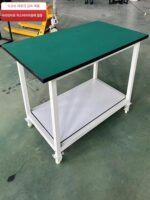 안티스태틱 더블 레이어 워크벤치 조립라인 검사대 휠 이동식 테이블 다기능 분류차 턴오버차 - 이미지 2