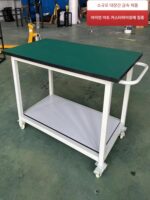 안티스태틱 더블 레이어 워크벤치 조립라인 검사대 휠 이동식 테이블 다기능 분류차 턴오버차 - 이미지 4