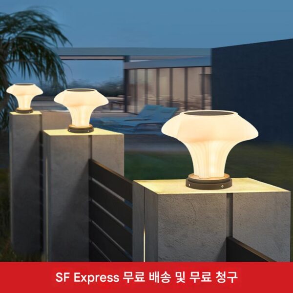 태양광 기둥 조명 빌라 야외 게이트 도어 부두 조명 새로운 중국식 정원 조명 홈 조경 기둥 조명