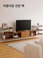 중고 트랙 랙 소형 아파트 벽면 TV 캐비닛 거실 다층 디스플레이 랙 주방 조절식 식사 사이드보드