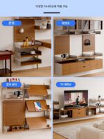 중고 트랙 랙 소형 아파트 벽면 TV 캐비닛 거실 다층 디스플레이 랙 주방 조절식 식사 사이드보드 - 이미지 5