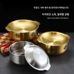 스테인리스 스틸 건조 냄비 냄비 가열 식기 상업용 접시 해산물 가재 분지 쓰촨 및 후난 요리 노스틱 알코올 가열로 - 이미지 3