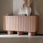 모던 노르딕 와비사비 스타일 견고한 원목 식탁 사이드보드 라이트 럭셔리 심플 통나무 현관 캐비닛 티 캐비닛 수납 캐비닛 저축 캐비닛 - 이미지 2