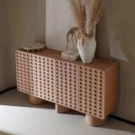 모던 노르딕 와비사비 스타일 견고한 원목 식탁 사이드보드 라이트 럭셔리 심플 통나무 현관 캐비닛 티 캐비닛 수납 캐비닛 저축 캐비닛 - 이미지 3