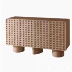 모던 노르딕 와비사비 스타일 견고한 원목 식탁 사이드보드 라이트 럭셔리 심플 통나무 현관 캐비닛 티 캐비닛 수납 캐비닛 저축 캐비닛 - 이미지 5