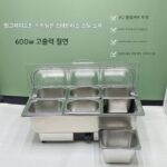 전기 난방 뷔페 용광로 상업용 스테인리스 스틸 단열 용광로 투명 플립 단열 냄비 얼음 차가운 접시 쟁반 포함 - 이미지 2