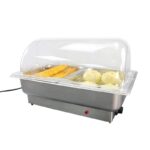 전기 난방 뷔페 용광로 상업용 스테인리스 스틸 단열 용광로 투명 플립 단열 냄비 얼음 차가운 접시 쟁반 포함 - 이미지 5