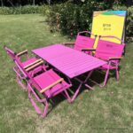 Mondaka 맞춤형 인터넷 셀러브리티 캠프 장식 바비 핑크 로즈 레드 에그롤 테이블 스티브 블루 접이식 레저 테이블 및 의자