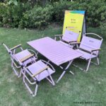 Mondaka 맞춤형 인터넷 셀러브리티 캠프 장식 바비 핑크 로즈 레드 에그롤 테이블 스티브 블루 접이식 레저 테이블 및 의자 - 이미지 3