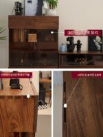 북미산 검은 호두 사이드 캐비닛 풀 솔리드 우드 거실 와인 캐비닛 심플 TV 캐비닛 사이드 책장 다이닝 사이드 유리 캐비닛 캐비닛 - 이미지 5