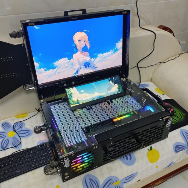 President 서류가방 5.2 커스텀 휴대용 데스크탑 케이스 28인치 화면 상단 구성 atx 싱글 룸 키보드