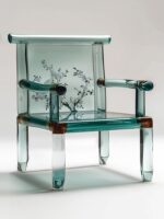 새로운 중국 스타일 홈 투명 소파 의자 레스토랑 호텔 빌라 싱글 의자 고급 팔걸이 수지 좌석 - 이미지 2