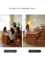 모든 견고한 목재 섬 식탁 현대식 심플한 홈 텔레스코픽 통합 식탁 작은 아파트 통나무 스타일 바 다이닝 사이드 캐비닛 - 이미지 4