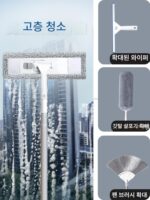 일본 수입 MUJIE 벽 청소 유물 천장 청소 확장형 망원 막대 세척 타일 브러시 벽걸이 걸레 - 이미지 4
