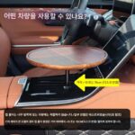 테슬라 메르세데스-벤츠 제로런 컵홀더 플로팅 테이블 플레이트 다이닝 트레이 자동차 소형 원형 테이블 자동차 티 트레이에 적합합니다. - 이미지 5