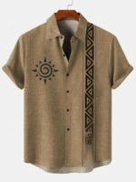 3D 프린트 자카드 루즈 캐주얼 셔츠 - 이미지 2