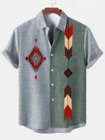 3D 프린트 자카드 루즈 캐주얼 셔츠 - 이미지 4