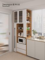 Beiyingyun 가구 크랙 코너 캐비닛 가전 보관 주방 보관 캐비닛 하이 캐비닛 식사 사이드 캐비닛 통합 벽 사용자 정의 - 이미지 2