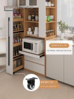 Beiyingyun 가구 크랙 코너 캐비닛 가전 보관 주방 보관 캐비닛 하이 캐비닛 식사 사이드 캐비닛 통합 벽 사용자 정의 - 이미지 3