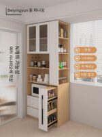 Beiyingyun 가구 크랙 코너 캐비닛 가전 보관 주방 보관 캐비닛 하이 캐비닛 식사 사이드 캐비닛 통합 벽 사용자 정의 - 이미지 5