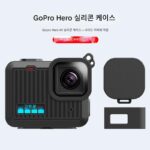 Gopro Hero 실리콘 케이스 스포츠 카메라 보호 커버 충전 측면 커버 낙하 방지 및 긁힘 방지 렌즈 보호 커버에 적합