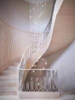 이탈리아 미니멀리스트 모던 크리스털 계단 램프 로프트 아파트 듀플렉스 빌라 홀로우 하이 유성우 롱 샹들리에 - 이미지 4