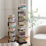 보이지 않는 바닥형 책장 중학교 수납 선반 스테인리스 스틸 어린이 공간 차지 안함 작고 좁은 책장 홈스테이 홈 - 이미지 2