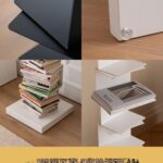 보이지 않는 바닥형 책장 중학교 수납 선반 스테인리스 스틸 어린이 공간 차지 안함 작고 좁은 책장 홈스테이 홈 - 이미지 3