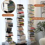 보이지 않는 바닥형 책장 중학교 수납 선반 스테인리스 스틸 어린이 공간 차지 안함 작고 좁은 책장 홈스테이 홈 - 이미지 4