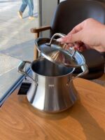 클래식 유럽 ETERNUMO 18-10 스테인리스 스틸 수프 냄비 더블 이어 하이 수프 냄비 스튜 냄비 홈 대용량 - 이미지 2