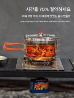 야외 다기능 스테인레스 스틸 마이크로 압력솥 요리 냄비 캠핑 쿠커 휴대용 안전 폭발 방지 산악 압력솥 - 이미지 2