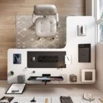 화이트 코너 전동 리프트 책상 L자형 스터디룸 심플 컴퓨터 책상 스마트 코너 홈 데스크 - 이미지 3