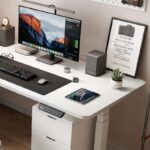 화이트 코너 전동 리프트 책상 L자형 스터디룸 심플 컴퓨터 책상 스마트 코너 홈 데스크 - 이미지 4