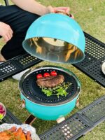 도파민 컬러 커플 가마 다기능 야외 발코니 휴대용 숯불 구이, 스튜, 튀김, 베이킹, 캠핑 및 피크닉 - 이미지 4