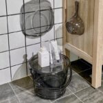 동하 플라스틱 분지 검정 세면대 가정용 소형 분지 투명 물 분지 두꺼워진 여성 세탁 분지 학생 기숙사 세트 - 이미지 2