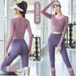 여성을 위한 요가복 가을 달리기 스포츠 프로페셔널 필라테스 트레이닝 속건성 긴팔 상의 2024 새로운 피트니스 슈트 - 이미지 2