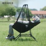 Defthike 야외 알루미늄 합금 접이식 휴대용 리클라이너 레저 캠핑 등받이 로킹 의자 스윙 의자 - 이미지 2