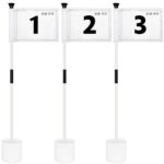 골프 홀컵 세트 골프 플래그 녹색 깃대 체크 무늬 플래그 양면 플래그 섬유 폴 깃대 - 이미지 4