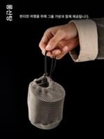 룽산탕 호두 손잡이 순수 티타늄 머그컵 티컵 티타늄 컵 사무실 물컵 휴대용 1인용 음용 티컵 - 이미지 4