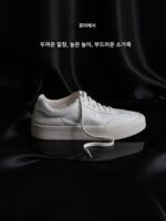 Fanfan 사촌 두꺼운 밑창 흰색 신발 여성용 Dexun 신발 2025 봄 신상 정품 가죽 부드러운 밑창 다용도 캐주얼 신발