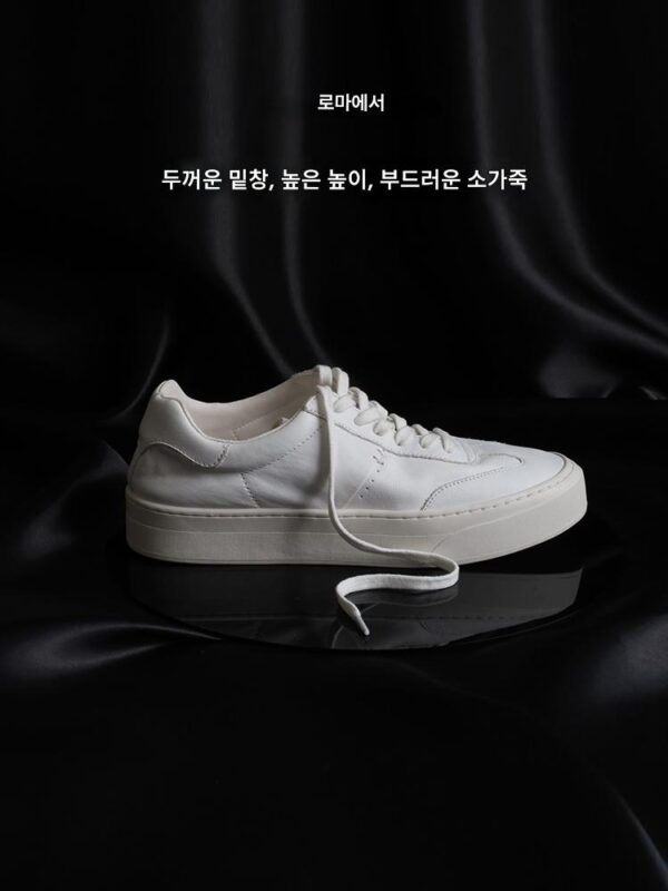 Fanfan 사촌 두꺼운 밑창 흰색 신발 여성용 Dexun 신발 2025 봄 신상 정품 가죽 부드러운 밑창 다용도 캐주얼 신발