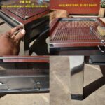 스테인리스 스틸 바비큐 테이블 분리형 휴대용 오븐 야외 스톨 가정용 바비큐 그릴 숯불 오븐 정사각형 테이블 - 이미지 4