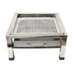 스테인리스 스틸 바비큐 테이블 분리형 휴대용 오븐 야외 스톨 가정용 바비큐 그릴 숯불 오븐 정사각형 테이블 - 이미지 5